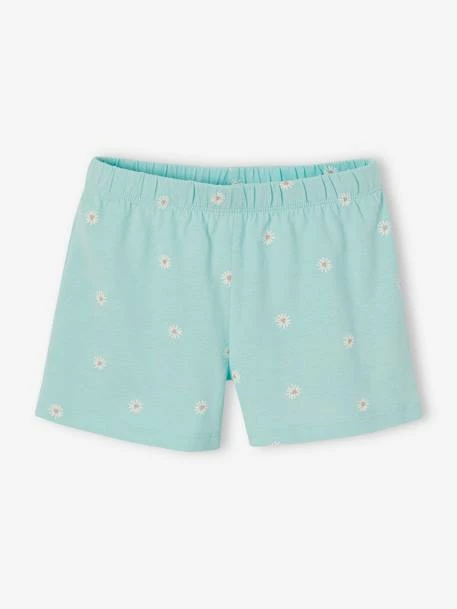 Pyjashort Fille Marguerites Basics Vert D'eau - Vertbaudet 3 Pyjashort Fille Marguerites Basics Vert D'eau - Vertbaudet – Image 3