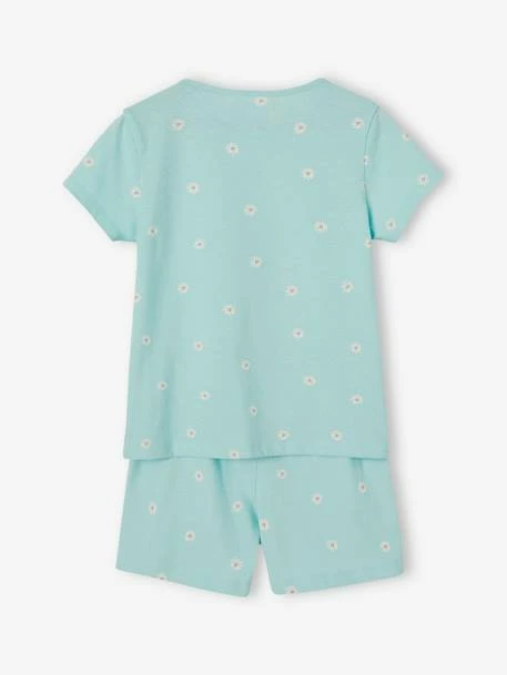 Pyjashort Fille Marguerites Basics Vert D'eau - Vertbaudet 4 Pyjashort Fille Marguerites Basics Vert D'eau - Vertbaudet – Image 4