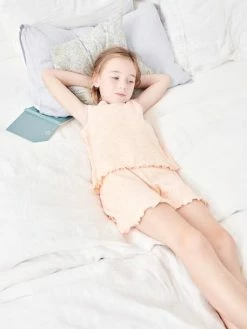 Pyjashort Fille + Pochon En Maille Côtelée Rose Aop - Vertbaudet -cyrillus boutique pyjashort fille pochon en maille cotelee 2