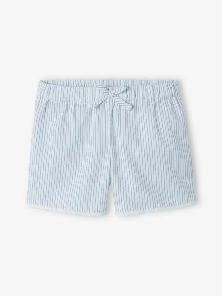 Pyjashort Rayé Fille Rayé Bleu - Vertbaudet 3 Pyjashort Rayé Fille Rayé Bleu - Vertbaudet – Image 3