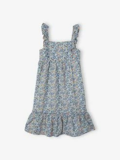 Robe à Bretelle Volantées Fille Ivoire Imprimé - Vertbaudet