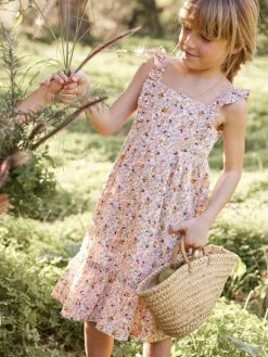 Robe à Bretelle Volantées Fille Ivoire Imprimé - Vertbaudet 10 Robe à Bretelle Volantées Fille Ivoire Imprimé - Vertbaudet -cyrillus boutique robe a bretelle volantees fille 4
