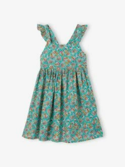 Robe à Fleurs Bretelles Volantées Fille Vert Imprimé - Vertbaudet 9 Robe à Fleurs Bretelles Volantées Fille Vert Imprimé - Vertbaudet -cyrillus boutique robe a fleurs bretelles volantees fille 3