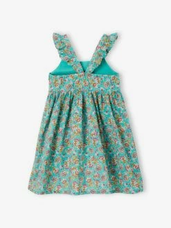 Robe à Fleurs Bretelles Volantées Fille Vert Imprimé - Vertbaudet 10 Robe à Fleurs Bretelles Volantées Fille Vert Imprimé - Vertbaudet -cyrillus boutique robe a fleurs bretelles volantees fille 4