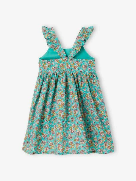 Robe à Fleurs Bretelles Volantées Fille Vert Imprimé - Vertbaudet 5 Robe à Fleurs Bretelles Volantées Fille Vert Imprimé - Vertbaudet – Image 5