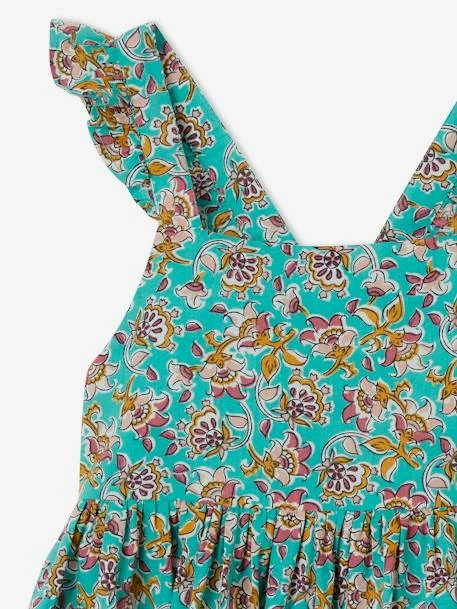 Robe à Fleurs Bretelles Volantées Fille Vert Imprimé - Vertbaudet 6 Robe à Fleurs Bretelles Volantées Fille Vert Imprimé - Vertbaudet – Image 6