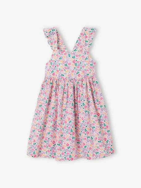Robe à Fleurs Bretelles Volantées Fille Vert Imprimé - Vertbaudet 1 Robe à Fleurs Bretelles Volantées Fille Vert Imprimé - Vertbaudet
