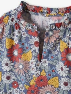 Robe à Fleurs Smokée épaules Fille Bleu Jean Imprimé - Vertbaudet 5 Robe à Fleurs Smokée épaules Fille Bleu Jean Imprimé - Vertbaudet -cyrillus boutique robe a fleurs smokee epaules fille 2