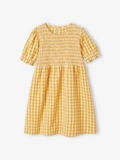 Robe à Smocks Fille Rose Nude - Vertbaudet -cyrillus boutique robe a smocks fille 5