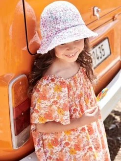 Robe à Smocks Imprimée Fleurs Fille Rose Nude - Vertbaudet -cyrillus boutique robe a smocks imprimee fleurs fille 5