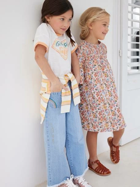 Robe à Smocks Motifs Fleurs Fille Rose Imprimé - Vertbaudet 2 Robe à Smocks Motifs Fleurs Fille Rose Imprimé - Vertbaudet – Image 2