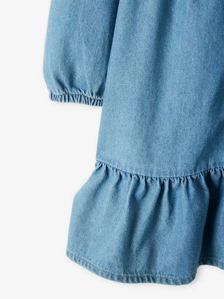 Robe à Volant En Denim Fille Stone - Vertbaudet 6 Robe à Volant En Denim Fille Stone - Vertbaudet – Image 6