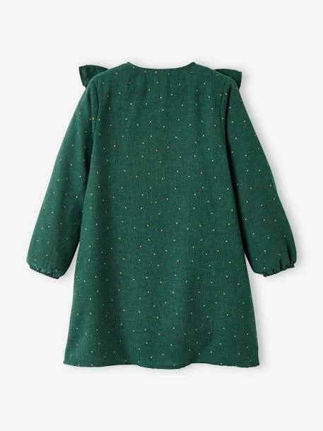 Robe à Volants Motifs Pois Irisés Fille Vert Imprimé - Vertbaudet 2 Robe à Volants Motifs Pois Irisés Fille Vert Imprimé - Vertbaudet – Image 2