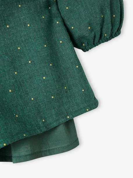 Robe à Volants Motifs Pois Irisés Fille Vert Imprimé - Vertbaudet 4 Robe à Volants Motifs Pois Irisés Fille Vert Imprimé - Vertbaudet – Image 4