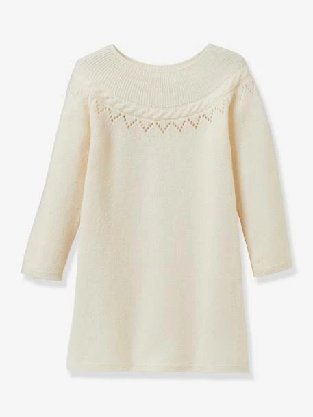 Robe Ajourée Fille CYRILLUS En Tricot écru - Cyrillus 1 Robe Ajourée Fille CYRILLUS En Tricot écru - Cyrillus