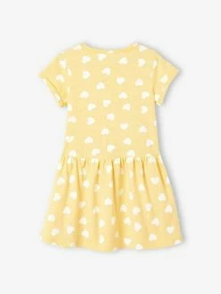 Robe Basics Imprimée Fille Manches Courtes Vert émeraude - Vertbaudet -cyrillus boutique robe basics imprimee fille manches courtes 4
