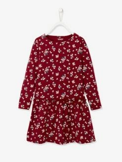 Robe Basics Imprimée Fille Manches Longues Encre Imprimé - Vertbaudet