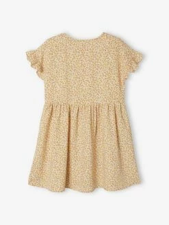 Alternative view of Robe Boutonnée à Fleurs Fille écru - Vertbaudet