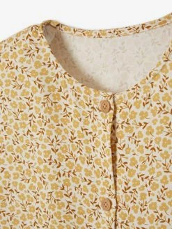 Robe Boutonnée à Fleurs Fille écru - Vertbaudet -cyrillus boutique robe boutonnee a fleurs fille 2