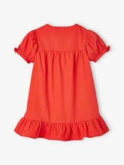 Alternative view of Robe Boutonnée En Popeline Fille Rouge écarlate - Vertbaudet