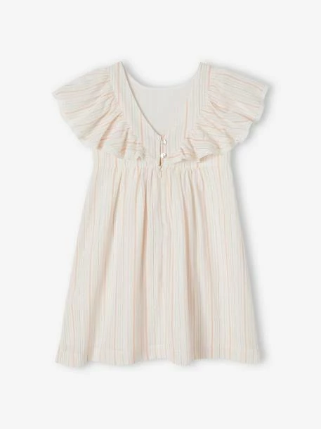 Robe Cérémonie Rayée Fil Brillant Fille écru - Vertbaudet 3 Robe Cérémonie Rayée Fil Brillant Fille écru - Vertbaudet – Image 3