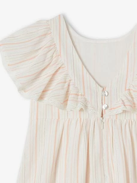 Robe Cérémonie Rayée Fil Brillant Fille écru - Vertbaudet 5 Robe Cérémonie Rayée Fil Brillant Fille écru - Vertbaudet – Image 5