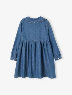 Alternative view of Robe Col Claudine En Denim Fille Denim Brut - Vertbaudet