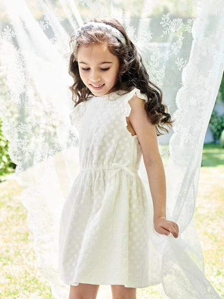 Robe De Cérémonie Brodée Fille écru - Vertbaudet 6 Robe De Cérémonie Brodée Fille écru - Vertbaudet – Image 6
