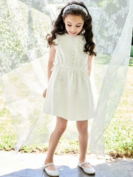 Robe De Cérémonie Brodée Fille écru - Vertbaudet 1 Robe De Cérémonie Brodée Fille écru - Vertbaudet