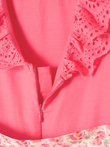 Robe De Cérémonie Détails Broderie Anglaise Fille Rose - Vertbaudet 5 Robe De Cérémonie Détails Broderie Anglaise Fille Rose - Vertbaudet – Image 5