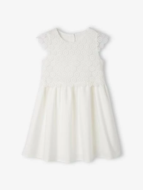 Robe De Cérémonie Effet 2 En 1 Superposition En Macramé Fille Ivoire - Vertbaudet 6 Robe De Cérémonie Effet 2 En 1 Superposition En Macramé Fille Ivoire - Vertbaudet – Image 6
