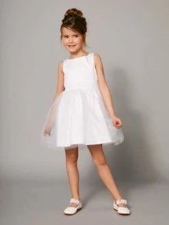 Robe De Cérémonie Fille En Satin Et Tulle Rose Poudré - Vertbaudet