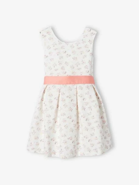 Robe De Cérémonie Fille Motifs Fleurs écru - Vertbaudet 4 Robe De Cérémonie Fille Motifs Fleurs écru - Vertbaudet – Image 4