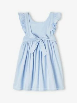 Alternative view of Robe De Cérémonie Volantée Dos Nu Fille Bleu Ciel - Vertbaudet