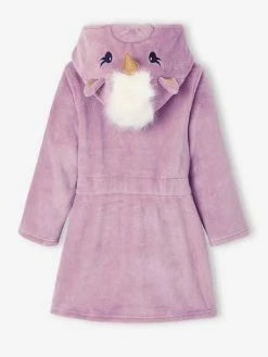 Robe De Chambre Licorne Fille En Maille Peluche Rose Mauve - Vertbaudet -cyrillus boutique robe de chambre licorne fille en maille peluche 3