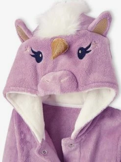 Robe De Chambre Licorne Fille En Maille Peluche Rose Mauve - Vertbaudet -cyrillus boutique robe de chambre licorne fille en maille peluche 4