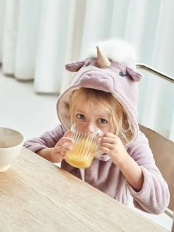 Robe De Chambre Licorne Fille En Maille Peluche Rose Mauve - Vertbaudet -cyrillus boutique robe de chambre licorne fille en maille peluche 5