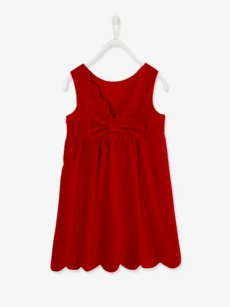Robe De Fête En Velours Lisse Fille Noeud Au Dos Rouge - Vertbaudet 3 Robe De Fête En Velours Lisse Fille Noeud Au Dos Rouge - Vertbaudet – Image 3