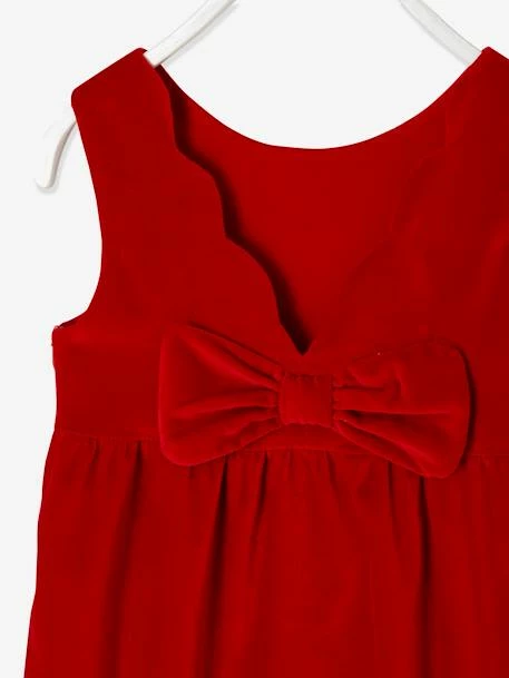 Robe De Fête En Velours Lisse Fille Noeud Au Dos Rouge - Vertbaudet 5 Robe De Fête En Velours Lisse Fille Noeud Au Dos Rouge - Vertbaudet – Image 5