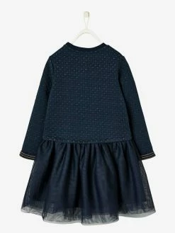 Alternative view of Robe De Noël Fille Bi-matière Encre - Vertbaudet
