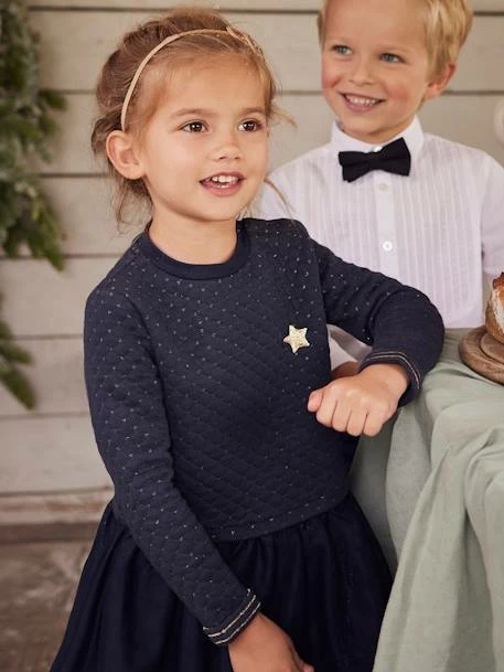Robe De Noël Fille Bi-matière Encre - Vertbaudet 6 Robe De Noël Fille Bi-matière Encre - Vertbaudet – Image 6