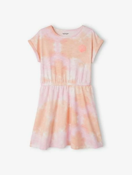 Robe Effet "tie & Dye" Fille Jaune / Rose - Vertbaudet 3 Robe Effet "tie & Dye" Fille Jaune / Rose - Vertbaudet – Image 3