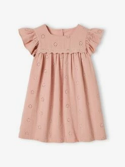Robe En Gaze De Coton Brodée Fleurs Fille Bleu Pâle - Vertbaudet -cyrillus boutique robe en gaze de coton brodee fleurs fille 5