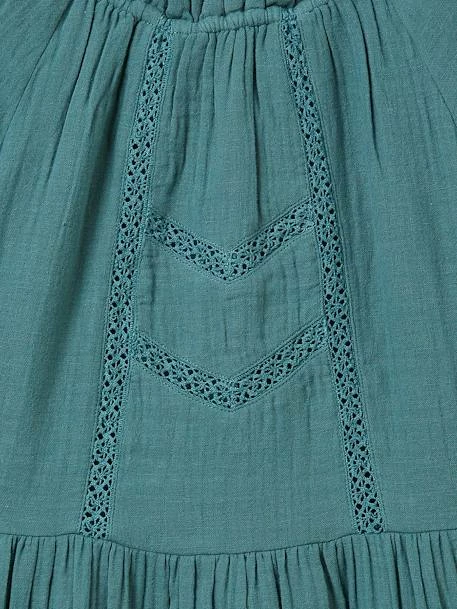 Robe En Gaze De Coton Col Montant Fille CYRILLUS Marron - Cyrillus 5 Robe En Gaze De Coton Col Montant Fille CYRILLUS Marron - Cyrillus – Image 5