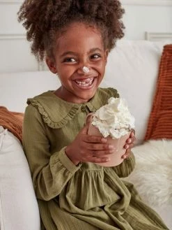 Robe En Gaze De Coton Fille Kaki - Vertbaudet 11 Robe En Gaze De Coton Fille Kaki - Vertbaudet -cyrillus boutique robe en gaze de coton fille 11