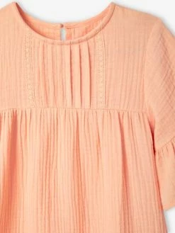 Robe En Gaze De Coton Fille Abricot Poudré - Vertbaudet 8 Robe En Gaze De Coton Fille Abricot Poudré - Vertbaudet -cyrillus boutique robe en gaze de coton fille 2