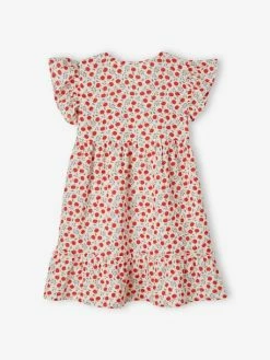 Robe En Gaze De Coton Motifs Pommes Fille Effet Portefeuille écru - Vertbaudet 4 Robe En Gaze De Coton Motifs Pommes Fille Effet Portefeuille écru - Vertbaudet -cyrillus boutique robe en gaze de coton motifs pommes fille effet portefeuille 1