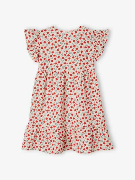 Robe En Gaze De Coton Motifs Pommes Fille Effet Portefeuille écru - Vertbaudet 2 Robe En Gaze De Coton Motifs Pommes Fille Effet Portefeuille écru - Vertbaudet – Image 2