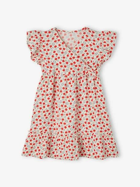 Robe En Gaze De Coton Motifs Pommes Fille Effet Portefeuille écru - Vertbaudet 1 Robe En Gaze De Coton Motifs Pommes Fille Effet Portefeuille écru - Vertbaudet