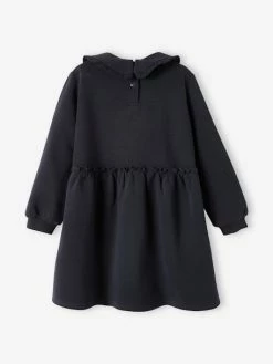 Robe En Molleton Col Claudine Fille Marine - Vertbaudet 7 Robe En Molleton Col Claudine Fille Marine - Vertbaudet -cyrillus boutique robe en molleton col claudine fille 1